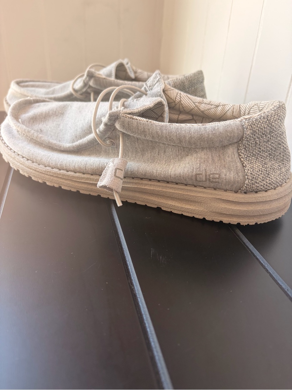 Men's Hey Dudes Slip-On Sneakers in Light Gray